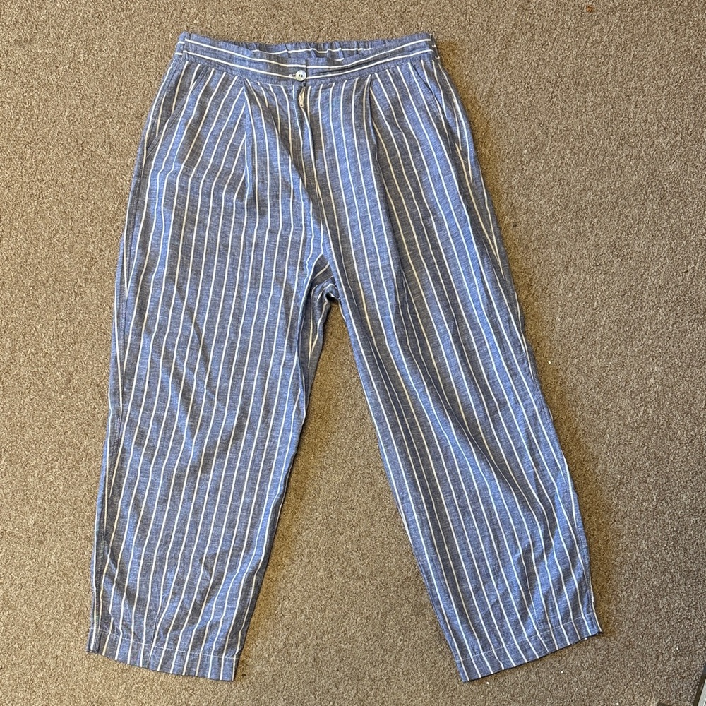Woman’s Striped Light Blue Pants